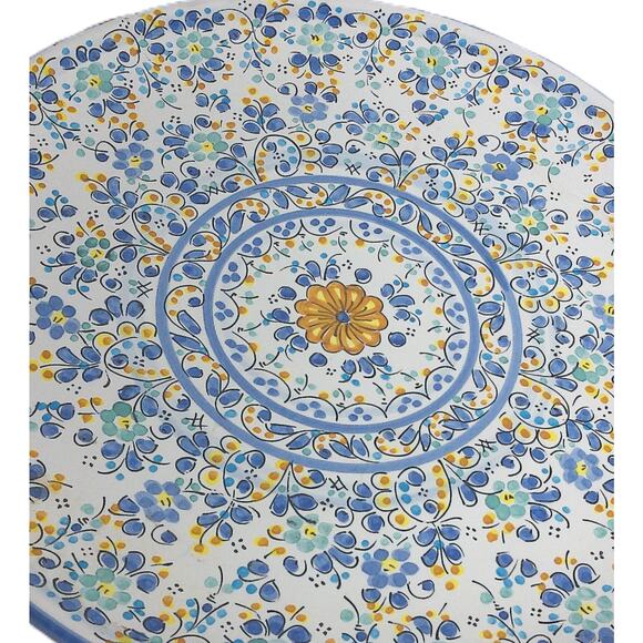 Vintage Martian Ceramica Sevillana Hand Painted Floral Platter - Picture 3 of 5